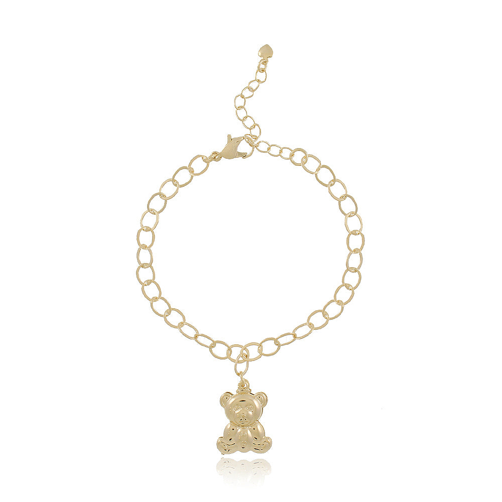 Conjunto Pulseira e Brinco Teddy Banho Ouro 18k LLucy