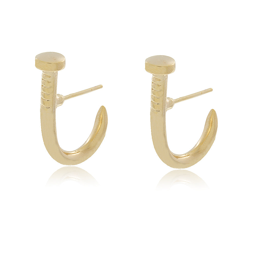 Brinco Ear Hook de Prego Banho Ouro 18k LLucy ! title : Brinco Ear Hook de Prego Banho Ouro 18k LLucy