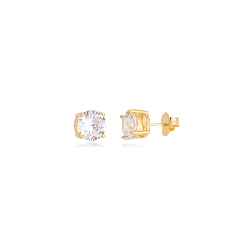 Brinco Ponto de Luz 10mm Banho Ouro 18k LLucy