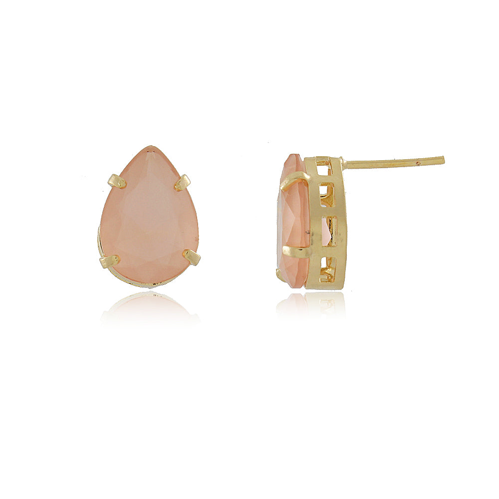 Conjunto Morganita Baño de Oro 18K