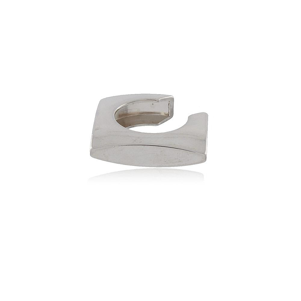 Ear Cuff Quadrado Banho Ródio Branco LLucy 