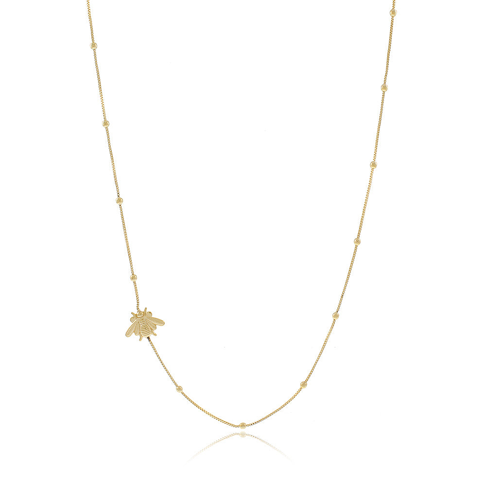Conjunto Brinco e Colar Inseto Banho Ouro 18k LLucy 