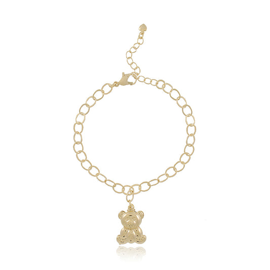 Conjunto Pulseira e Brinco Teddy Banho Ouro 18k LLucy