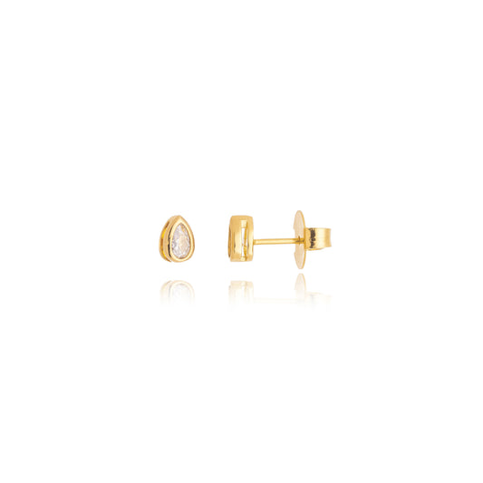 Brinco Gota PP Zircônia Banho Ouro 18k LLucy