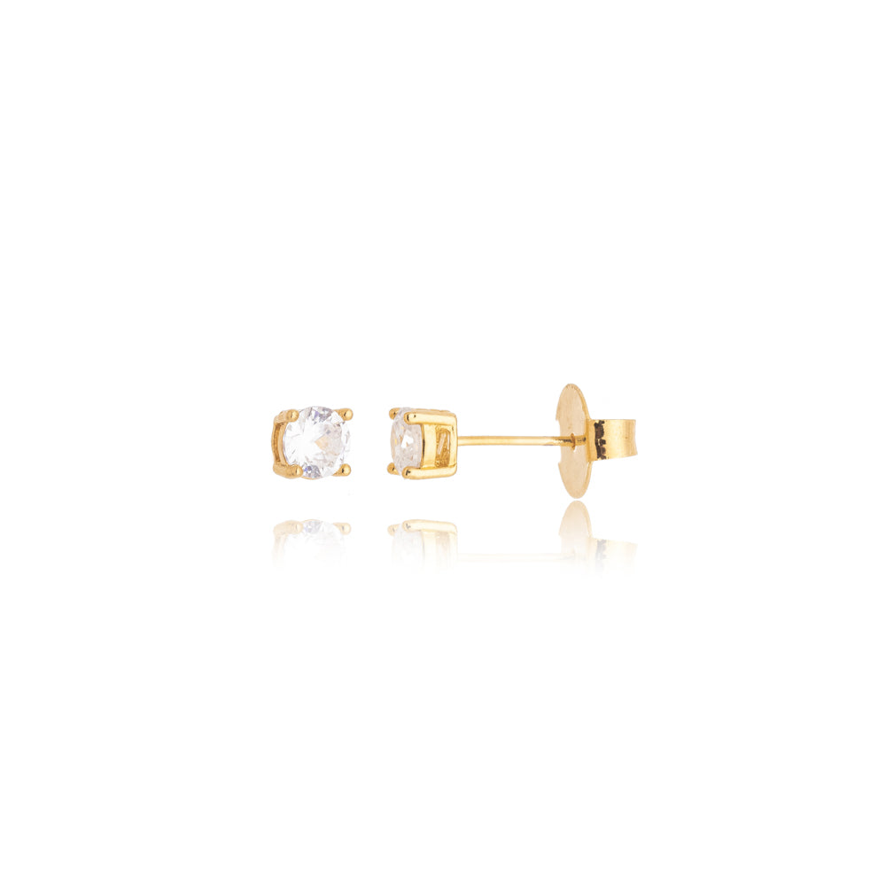 Brinco Ponto de Luz 5mm Banho Ouro 18k LLucy 