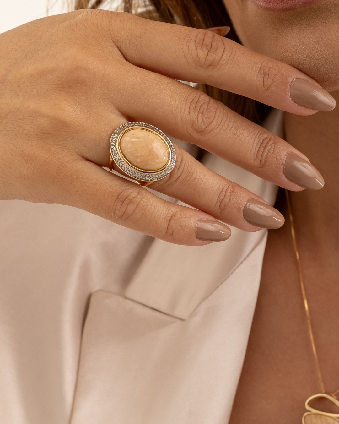 Anillo Amazonia - Amazonita Beige