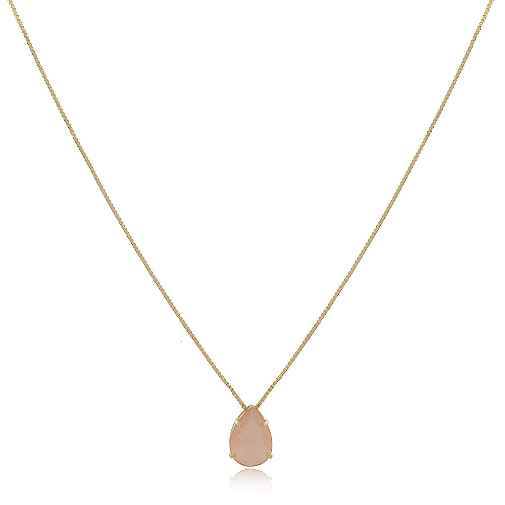 Conjunto Morganita Baño de Oro 18K