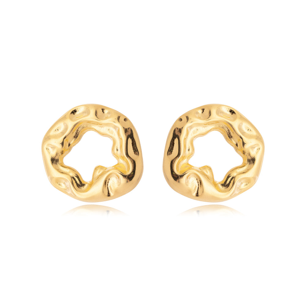Brinco Abstrato Banho Ouro 18k LLucy 