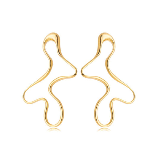 Brinco Minimalista Liso Banho Ouro 18k LLucy